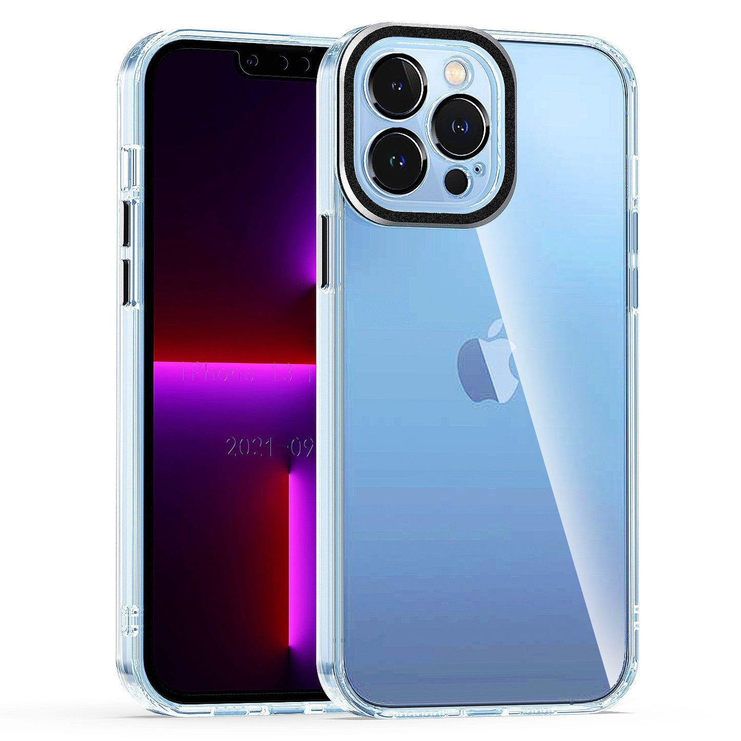 For Samsung Galaxy S26 Transparent Clear Hybrid with Matching Metal Buttons and Camera Protection Hard PC + TPU Rubber Case Cover Clear / Black