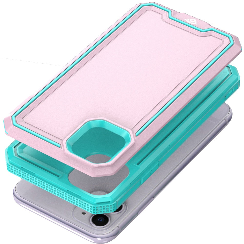 For Apple iPhone 17E /16E Premium Fused Hybrid Tough Strong Hard PC TPU Rubber Shockproof Drop Protection Impact Case Cover Pink