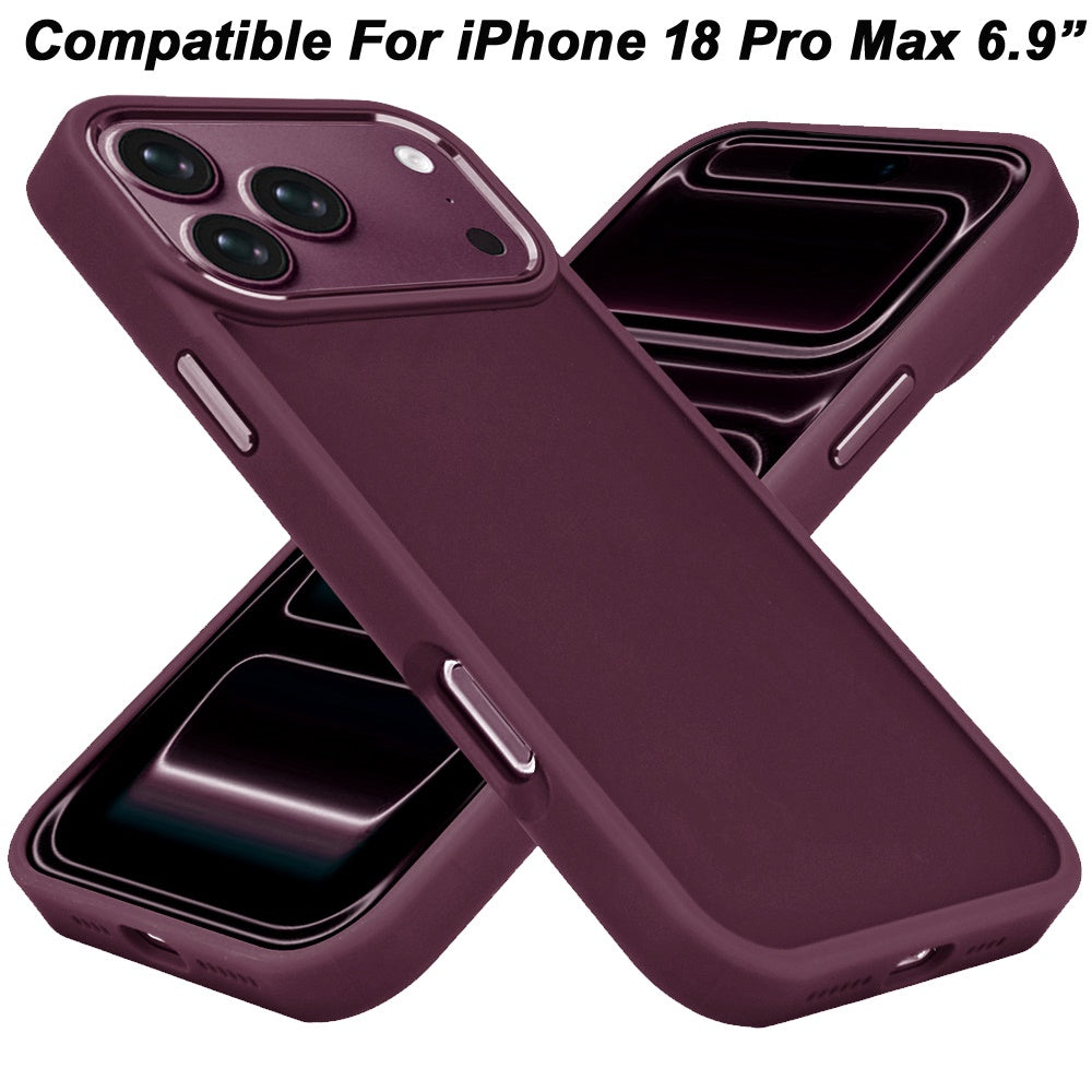Phone Case for Apple iPhone 18 Pro Max Polished Acrylic Hybrid TPU Slim Shockproof Metal Button Thick Durable Grip Camera Protection Anti-Scratch Cover