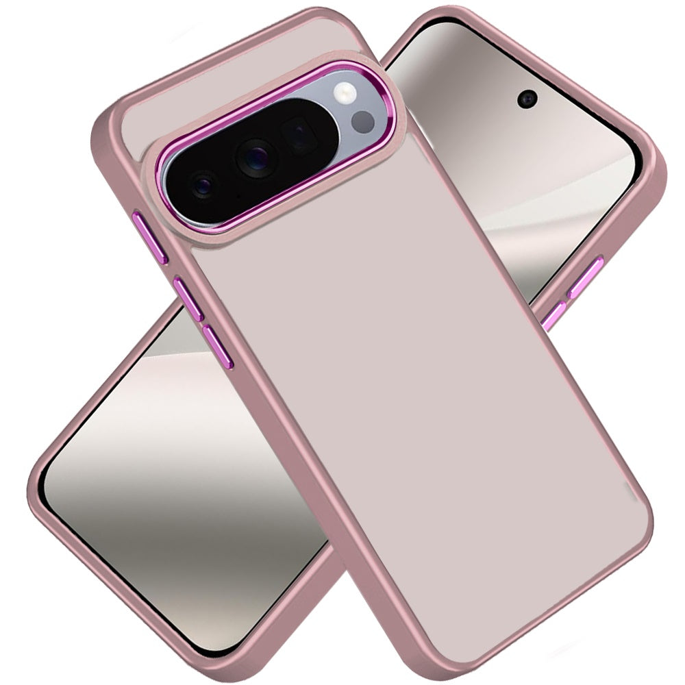 For Google Pixel 10 Pro XL Slim Fit Thin Hybrid,Frosted Matte Polished Acrylic Hard PC with TPU Rubber Frame Case Cover