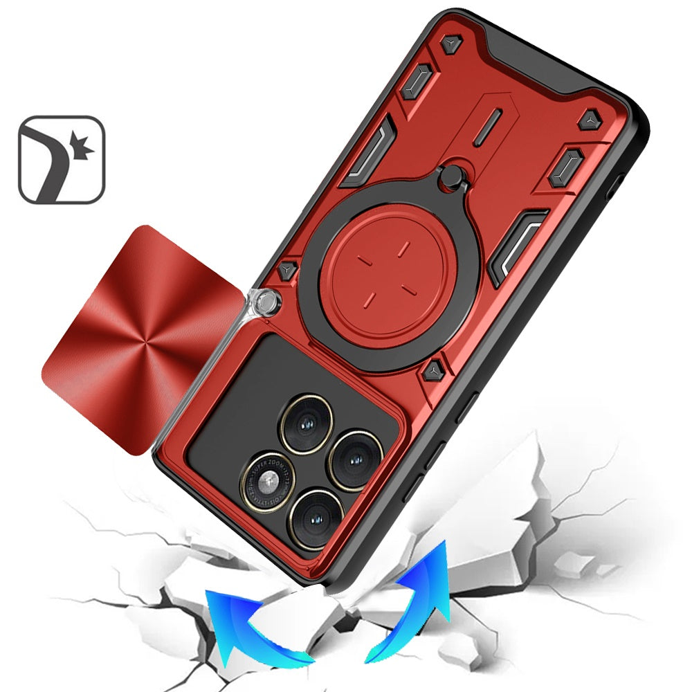 Phone Case for Motorola Edge 2026 Magnetic Ring Stand Shockproof Hybrid Full Camera Slide Guard Anti Slip Heavy Duty Protective Armor Cover