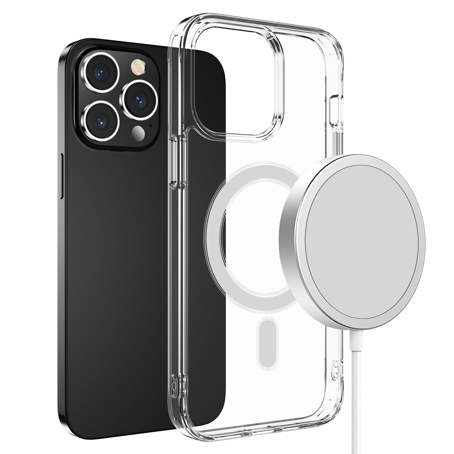 For Samsung Galaxy S25+ /S25 Plus /S24+ Plus Clear Magnetic Case with Built-in Magnets Compatible with MagSafe Slim Soft TPU Bumper Case Cover Transparent