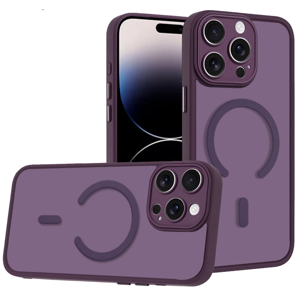 Phone Case for Apple iPhone 14 Pro Max Matte Frosted Magnetic Back Hybrid Hard PC Soft TPU Camera Protection Slim Shock Absorbing Anti Fingerprint Cover
