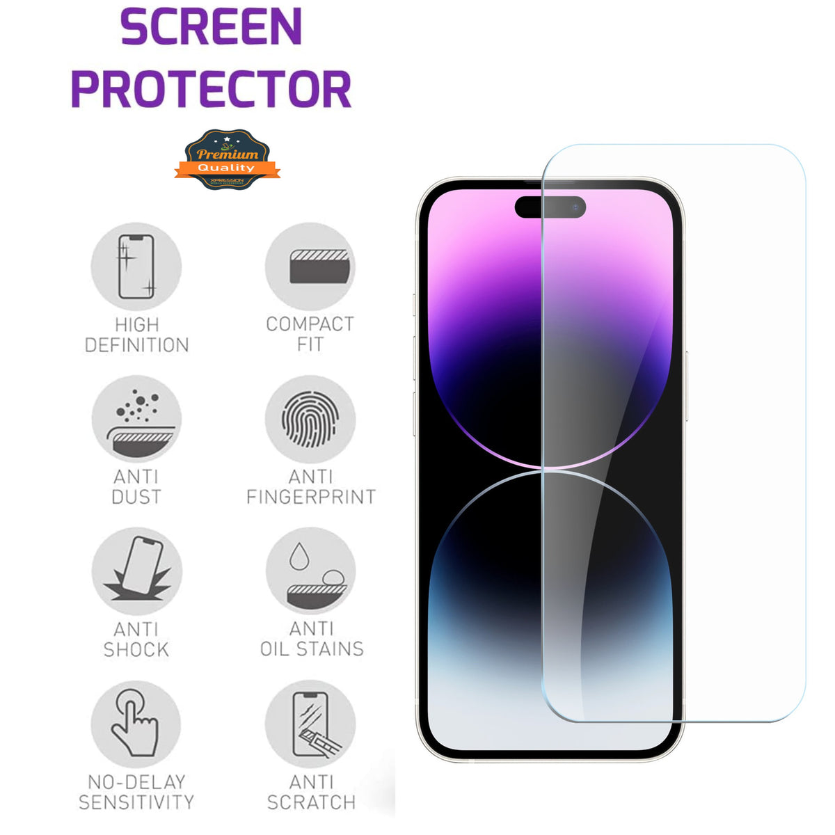 Screen Protector for Apple iPhone 18 Pro Max / 17 Pro Max Screen Protector Tempered Glass Film, Scratch Resistant Easy Install for HD Display Protection Clear