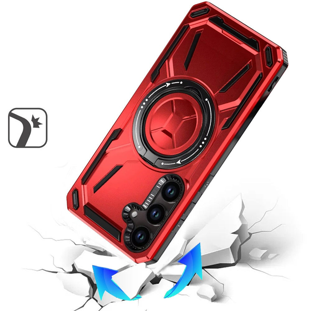 Phone Case for Samsung Galaxy A37 Magnetic Ring Circle Stand Shockproof 360 Rotating Kickstand Hybrid Armor Anti Slip Protective Grip Frame Cover