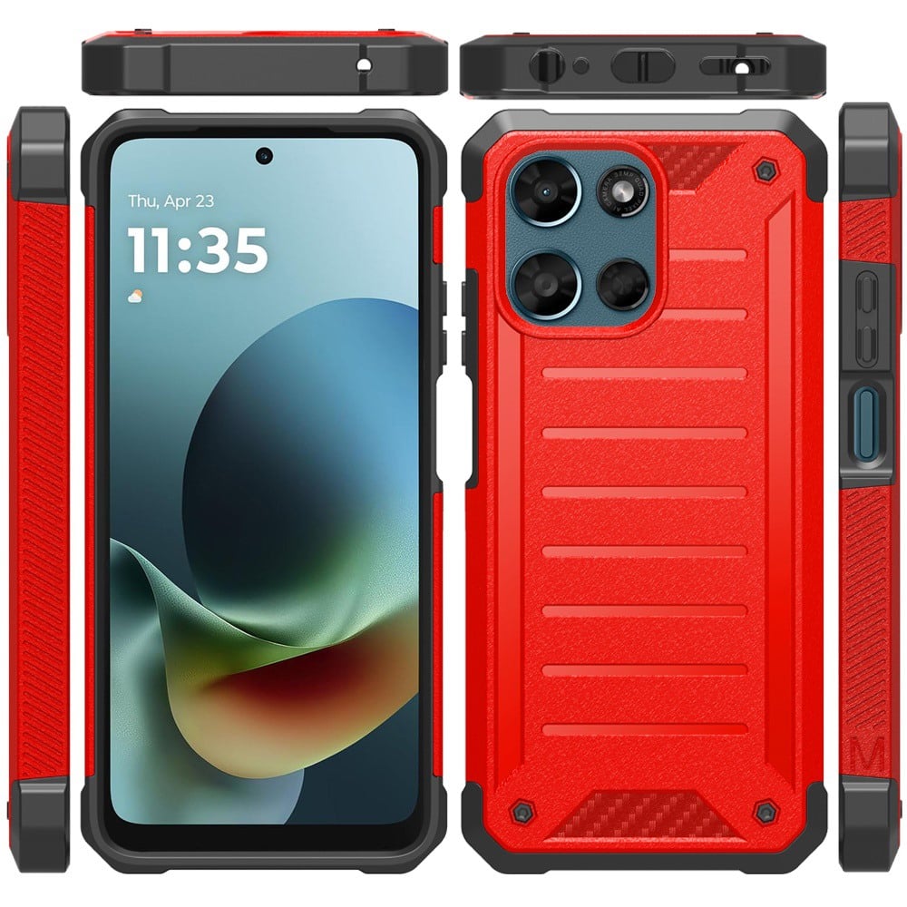 For Motorola Moto G Play 5G 2026 Tough Lined Design Hybrid Shockproof Protective Rugged TPU Hard PC with Durable Grip Case Cover