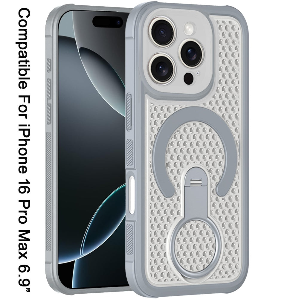 Phone Case for iPhone 16 Pro Max (6.9") Magnetic Honeycomb Hybrid Rugged Armor Kickstand Dual Layer Shock Absorbing Hard PC Soft TPU Cover