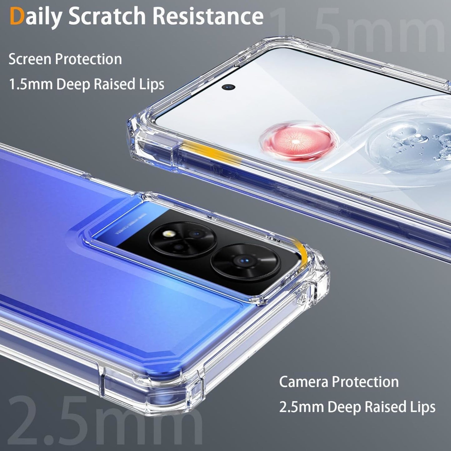 For Samsung Galaxy Xcover 6, Samsung Galaxy Xcover 6 Pro Full-Body Dual Layer Hybrid Case Slim, Drop-Proof TPU Hard PC, Durable Corner Front Bumper Protector Case Cover Clear Transparent
