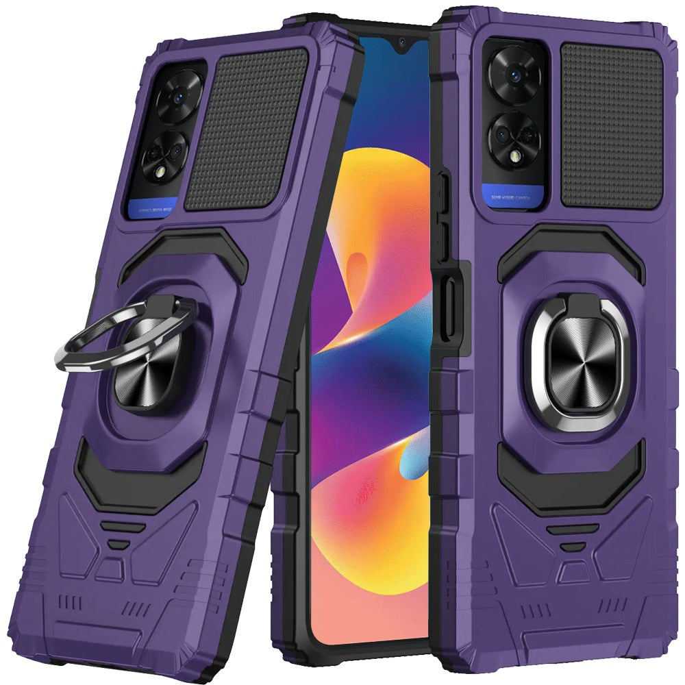 For BLU View 5 Hybrid Dual Layer with 360° Rotate Magnetic Ring Stand Holder Kickstand TPU Rugged PC Shockproof Case Cover