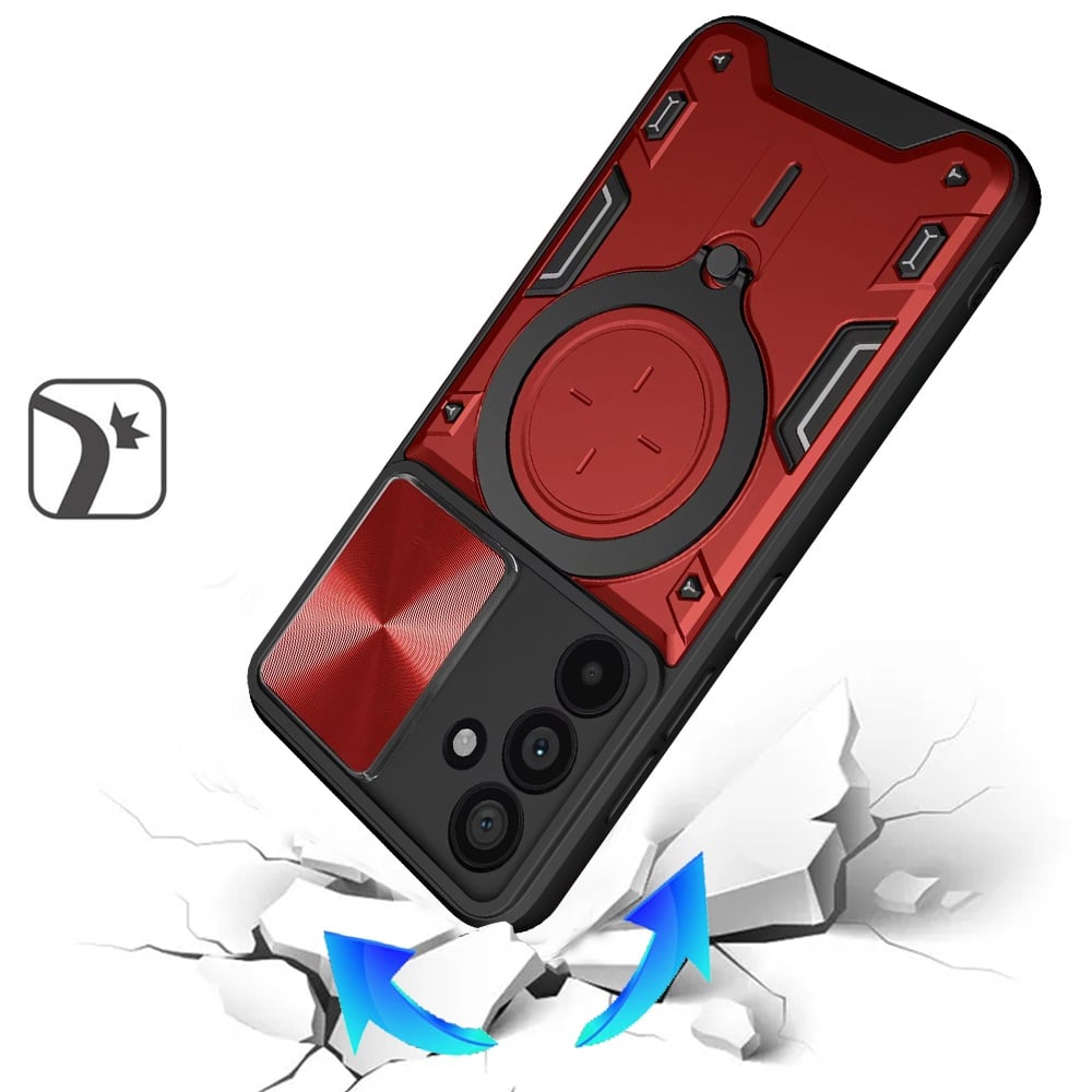 Phone Case for Samsung Galaxy A57 Magnetic Ring Stand Shockproof Hybrid Full Camera Slide Guard Anti Slip Heavy Duty Protective Armor Cover