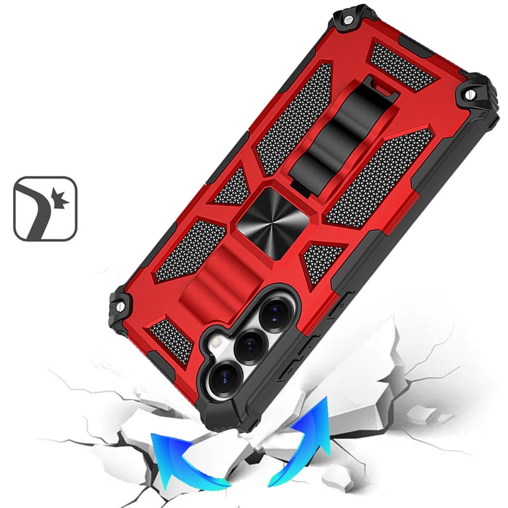 Phone Case for Samsung Galaxy S26 FE /S26 Fan Edition Built in Magnetic Hiden Kickstand Shockproof Rugged Armor Grip Hybrid Heavy Duty Anti Slip Protective Style Cover