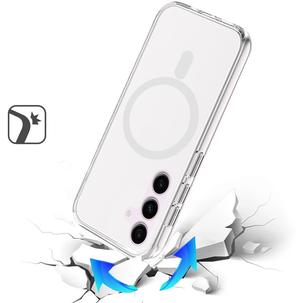 For iPhone 12 / iPhone 12 Pro (6.1") MagSafe Compatible Transparent Hybrid Case with Magnetic Circle, Shock Absorption TPU Rubber Case Cover Clear