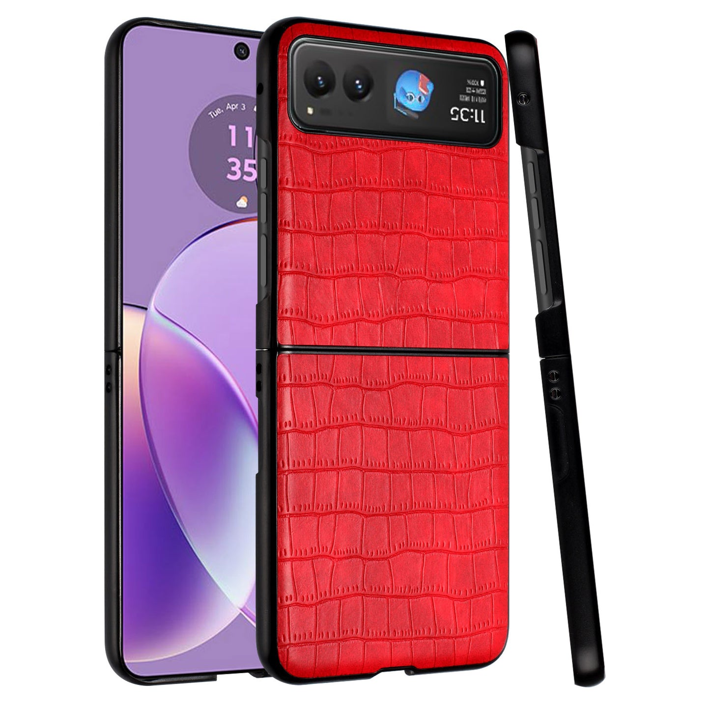 For Motorola Razr Ultra 2025 PU Vegan Leather Case, Premium Snap-On Hard Shell Cover, Slim Fit Protective Matte Finish Case Cover