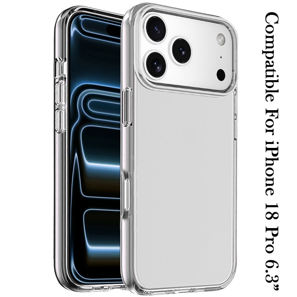 Phone Case for Apple iPhone 18 Pro Shockproof Thick 3mm Clear Heavy Duty Drop Resistant TPU Reinforced Corner Protective Transparent Durable Cover