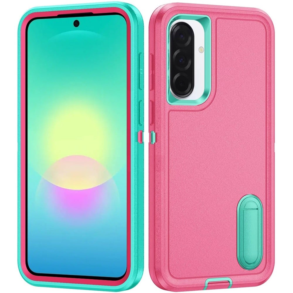 Phone Case for Samsung Galaxy A27 3in1 Tough Rugged Kickstand Shockproof Armor Grip Heavy Duty Drop Resistant Protective Hybrid Cover