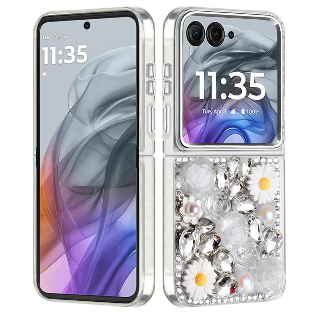 Full Bling Rhinestone Glitter Floral Luxury Hybrid Shockproof Stylish Sparkling Protective Designer Ornament