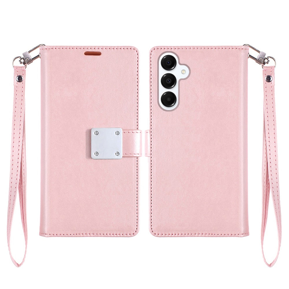 For Samsung Galaxy S25 /S24 Wallet Cases PU Leather with Credit Card /ID /Cash Holder Slot Dual Flip Book Pouch, Stand and Strap Case Cover