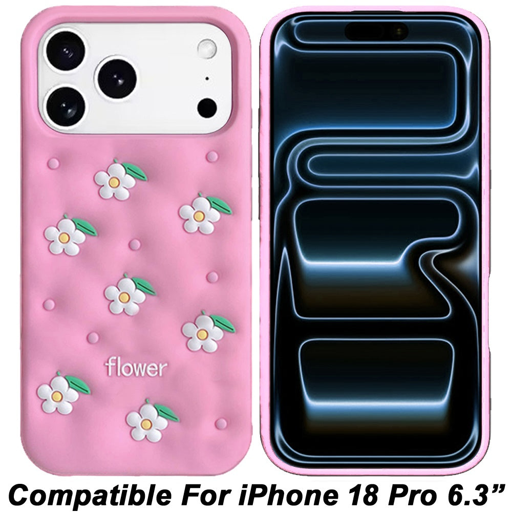 Phone Case for Apple iPhone 18 Pro/ iPhone 17 Pro Fashionable Silicone Textured Decorative Design Pattern Protective Rubber TPU Hybrid Protection Cover