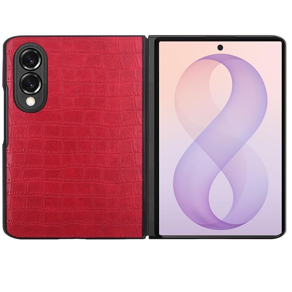 Phone Case for Samsung Galaxy Z Fold 8 Premium PU Vegan Leather Hard Shell Snap On Slim Fit Hybrid Protective Reinforced Rugged Skin Design Cover