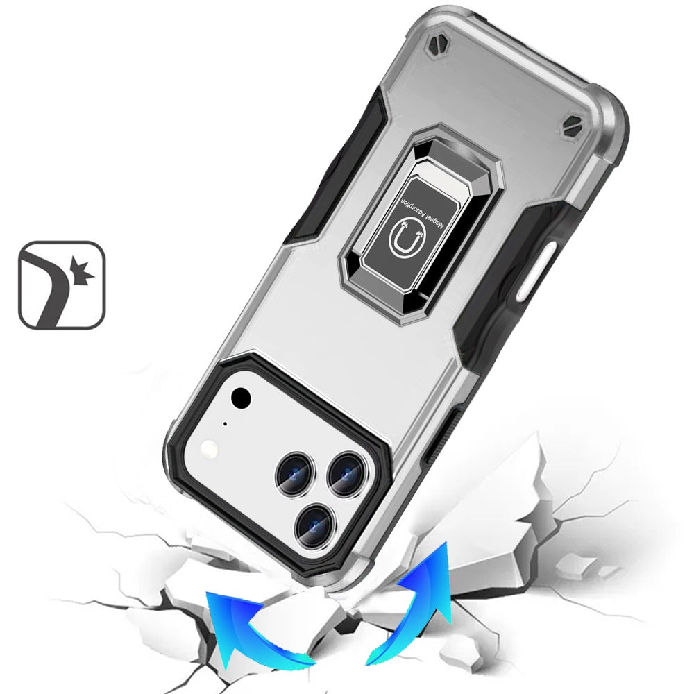 Phone Case for Apple iPhone 18 Pro Max Shockproof Magnetic Ring Stand Hybrid Kickstand Armor 360 Rotation Anti-Slip Grip Military Grade Drop Resist Cover