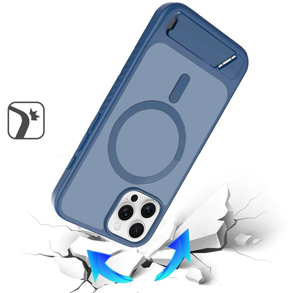Phone Case for iPhone 12 Pro Max Matte Magnetic Metal Kickstand Shockproof Grip Anti Slip Durable Protective Heavy Duty Hybrid Cover