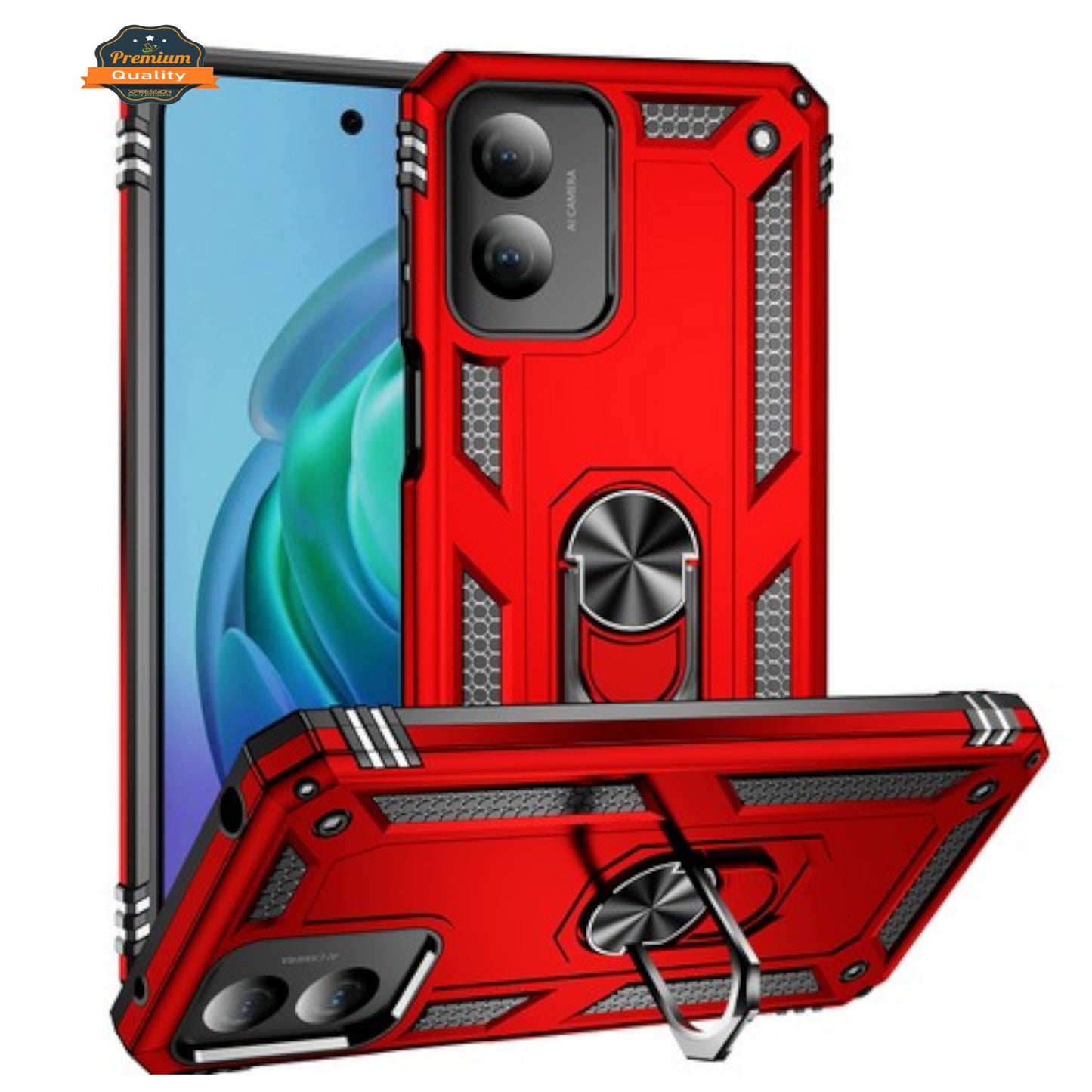 Phone Case Cover for Apple iPhone 17E /iPhone 16E Shockproof Hybrid Dual Layer PC + TPU with Metal Ring Kickstand Heavy Duty Armor Shell Cover
