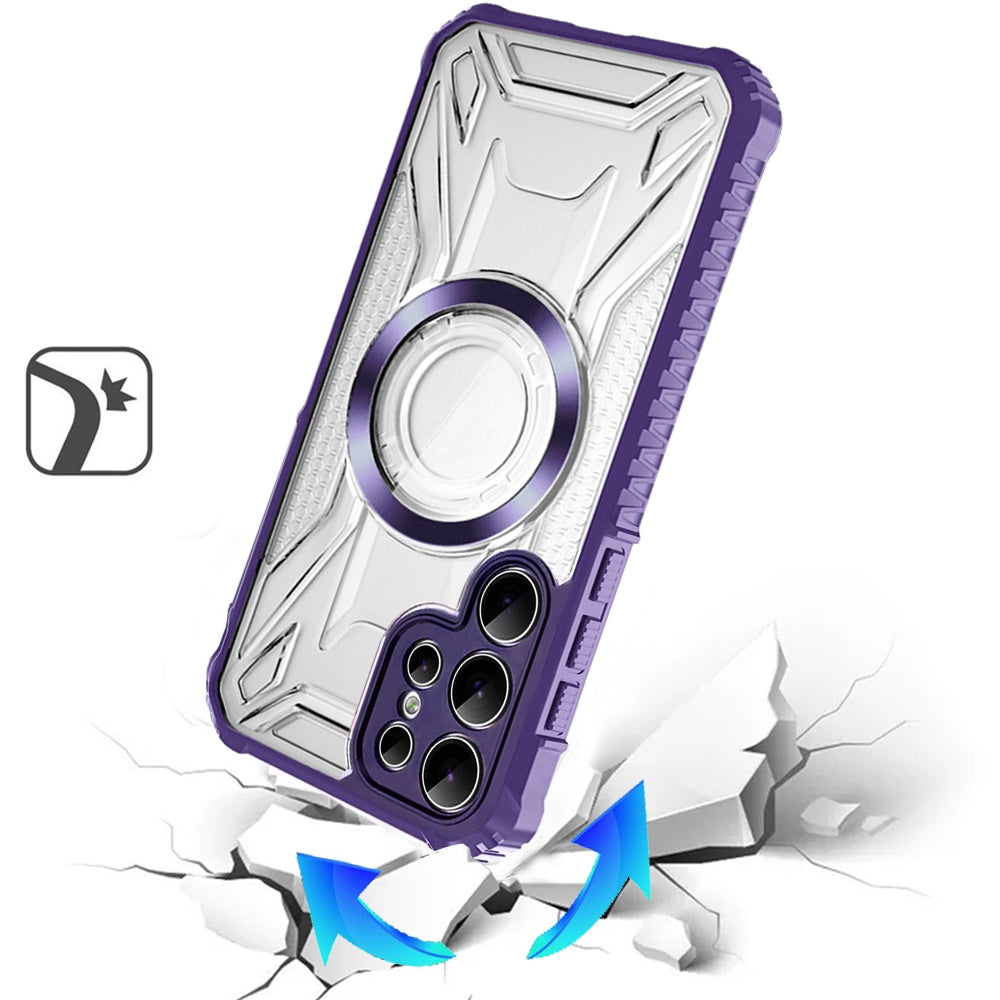 For Samsung Galaxy S26 Ultra MagSafe Compatible Pattern Clear Transparent Rugged Hybrid Magnetic TPU Shockproof Armor Case Cover