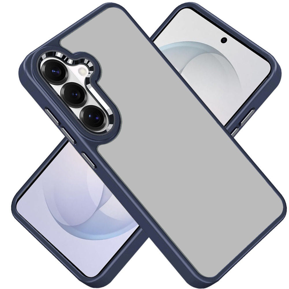 Phone Case for Samsung Galaxy S26 FE /S26 Fan Edition Transparent Thick Acrylic Hybrid Metal Buttons Shockproof Rubber TPU Slim Durable Grip Protective Cover