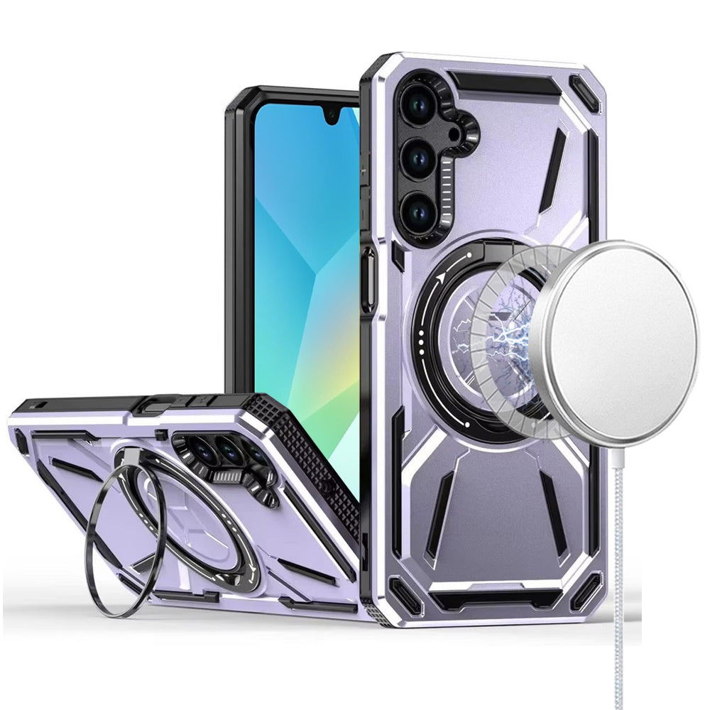 For Samsung Galaxy A36 Hybrid Magnetic Ring and 360° Rotational Kickstand with MagSafe Compatible, Military Grade Drop Protection Case Cover