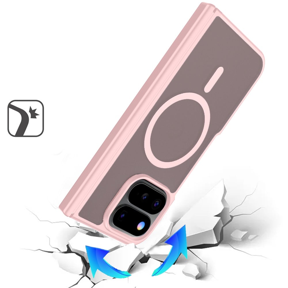 Phone Case for Google Pixel 11 Pro Fold Premium Matte Magnetic Foldable Hybrid Central Axis Hinge Protection Shock Absorbing TPU Slim Fit Hard PC Cover