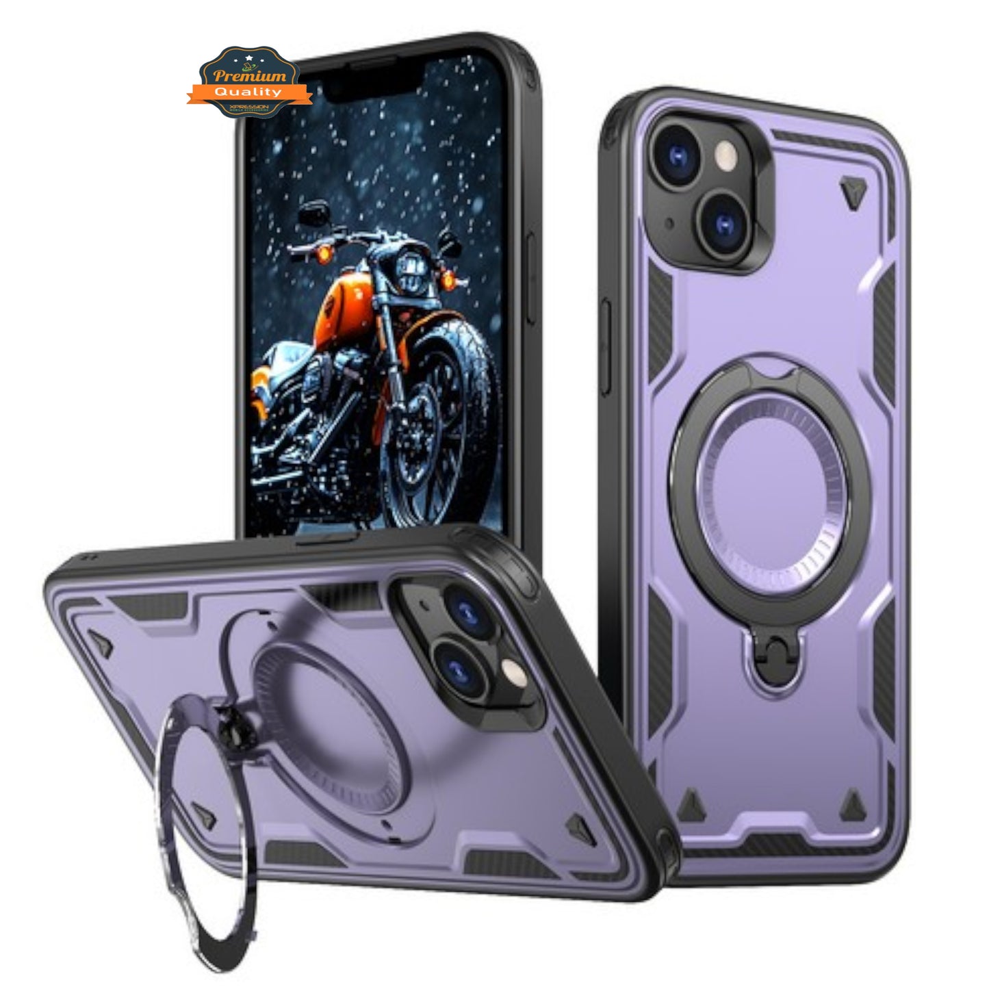 For Apple iPhone 17 Pro Ring Holder Military-Grade Shockproof, Magnetic Kickstand, Large Twisting Compatible with MagSafe Case Cover