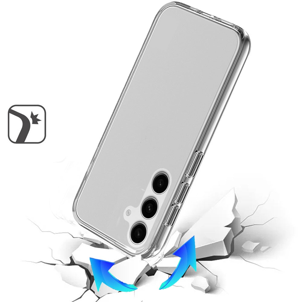 For Samsung Galaxy S23 Transparent Shock Absorption PC + TPU Rubber Gel Thick 3mm Hybrid Silicone Slim Fit Back Case Cover Smoke