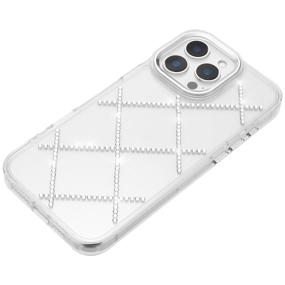 For Apple iPhone 14 Pro Max Gem Glitter Diamond Bling Clear Hybrid TPU Cover, Colorful Shockproof Protective Back, Slim Fit for Women Girls Case Cover