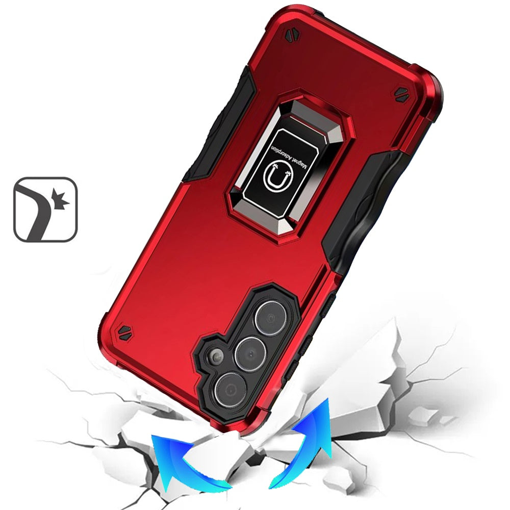 Hybrid Stand Magnetic Ring Holder Kickstand Heavy Duty Rugged Drop Silicone & Hard PC Shockproof