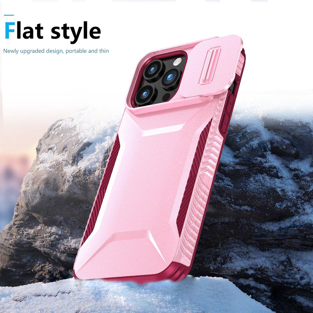 For Apple iPhone 16 Plus Slim Fit Shockproof Hybrid with Slide Camera Window Covering, Rugged Tpu Silicone Hard PC Bumper Case Cover Pink-Teal