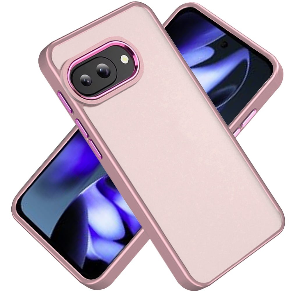 For Google Pixel 9A Slim Fit Thin Hybrid,Frosted Matte Polished Acrylic Hard PC with TPU Rubber Frame Case Cover