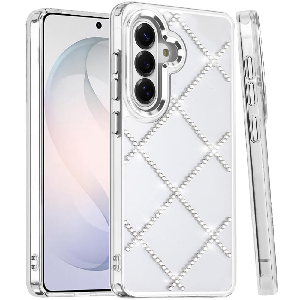 Phone Case for Samsung Galaxy S26 FE /S26 Fan Edition Gem Glitter Diamond Transparent Hard TPU Hybrid Shockproof Protective Colorful Durable Anti Scratch Grip Cover