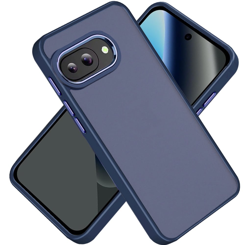Phone Case for Google Pixel 10A Transparent Thick Acrylic Hybrid Metal Buttons Shockproof Rubber TPU Slim Durable Grip Protective Cover