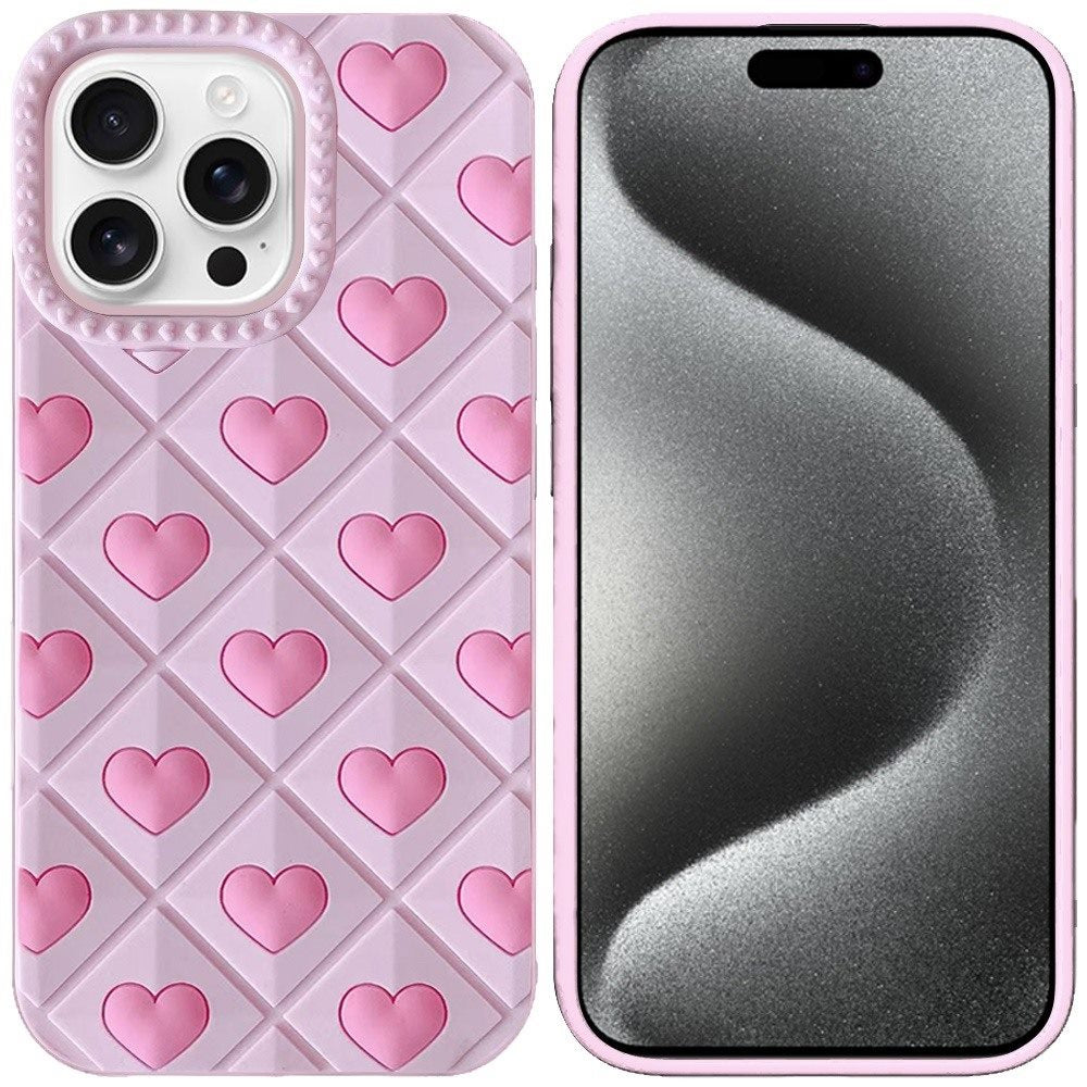 Phone Case for iPhone 15 Pro (6.1") Fashionable Silicone Textured Decorative Design Pattern Protective Rubber TPU Hybrid Protection Cover
