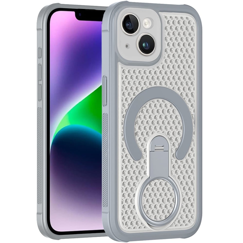 Phone Case for iPhone 14/13 (6.1") Magnetic Honeycomb Hybrid Rugged Armor Ring Kickstand Dual Layer Shock Absorbing Hard PC Soft TPU Cover