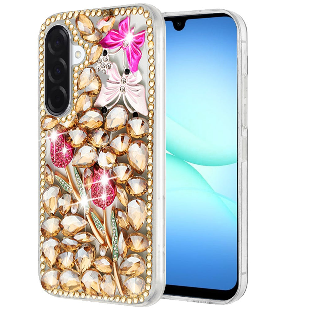 For Samsung Galaxy S25 Fan Edition /Galaxy S25 FE Bling Crystal 3D Full Diamonds Luxury Sparkle Rhinestone Hybrid Protective Case Cover