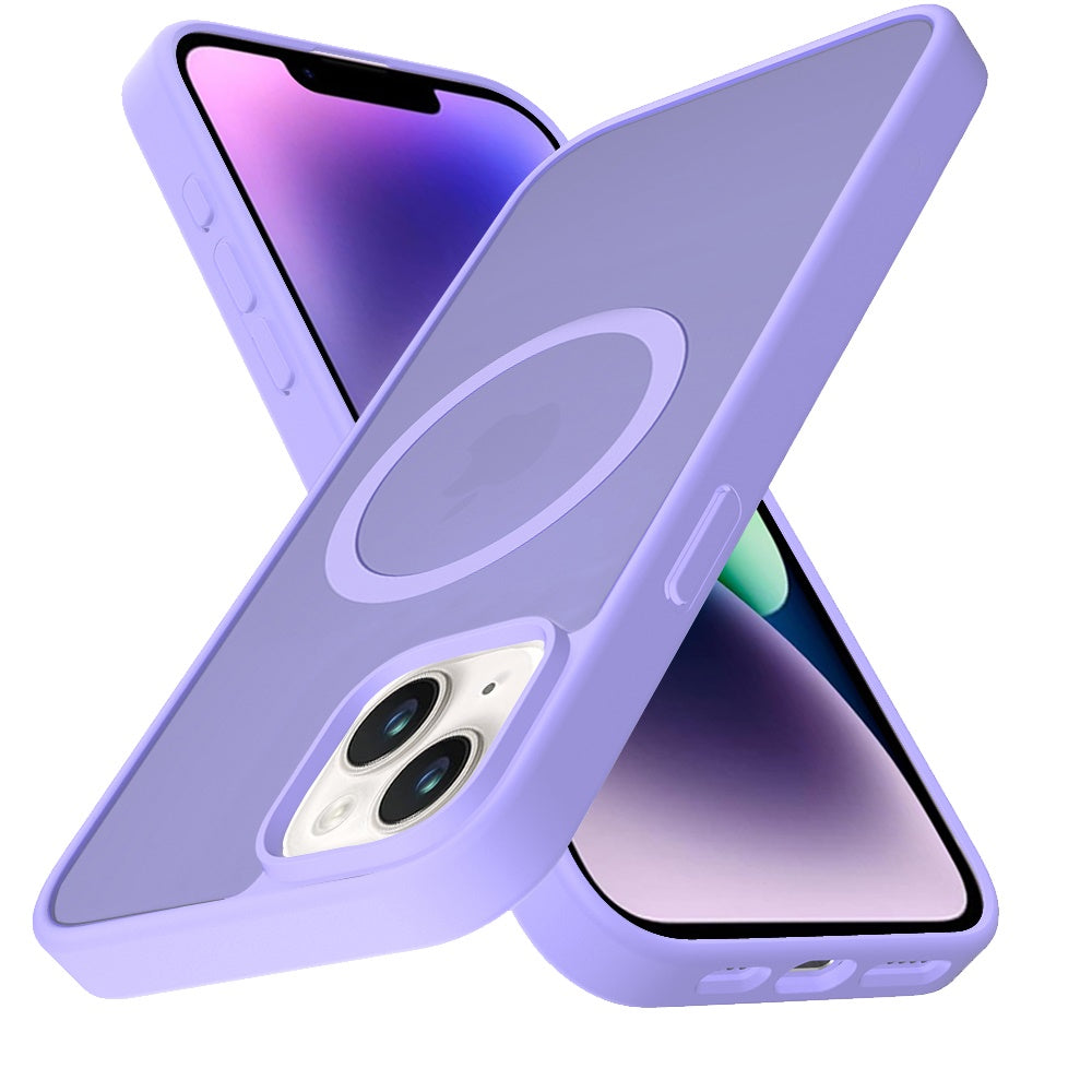 For Apple iPhone 15 MagSafe Compatible Case Hybrid Soft TPU Bumper Hard Translucent Matte Back Slim Shockproof Case Cover