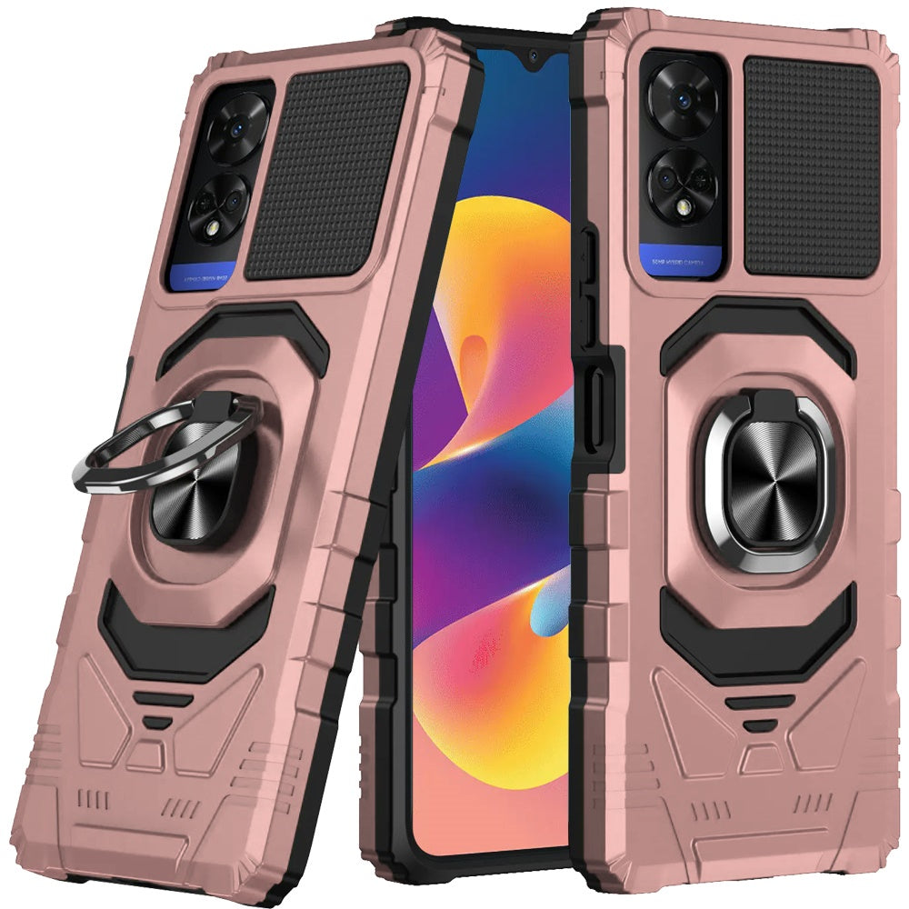 For TCL 50 XE 5G Hybrid Dual Layer with 360° Rotate Magnetic Ring Stand Holder Kickstand TPU Rugged PC Shockproof Case Cover