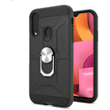 For Samsung Galaxy A02S Cases with Stand Kickstand Ring Holder [360° Rotating] Armor Dual Layer Work with Magnetic Car Mount PC+TPU Hard  Phone Case Cover