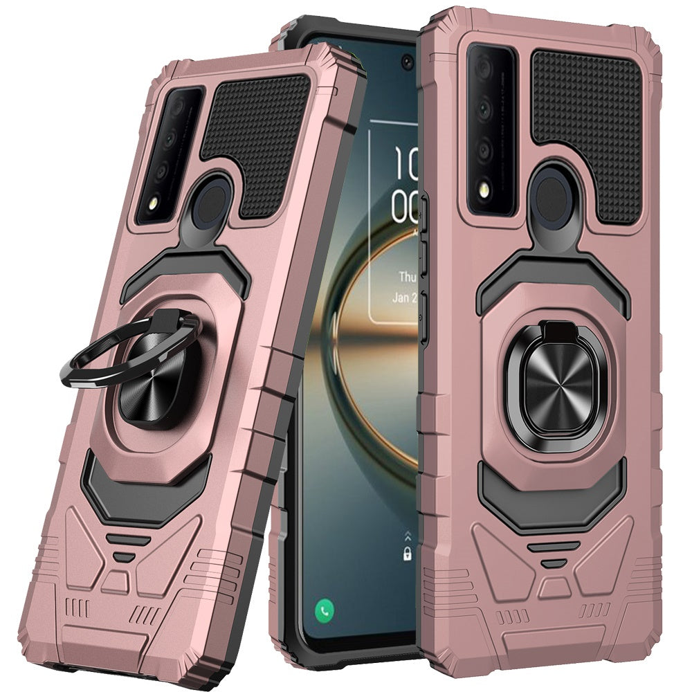 For BLU G91 MAX Hybrid 2in1 Dual Layer with Rotate Magnetic Ring Stand Holder Kickstand, Rugged Shockproof Protective Phone Case Cover