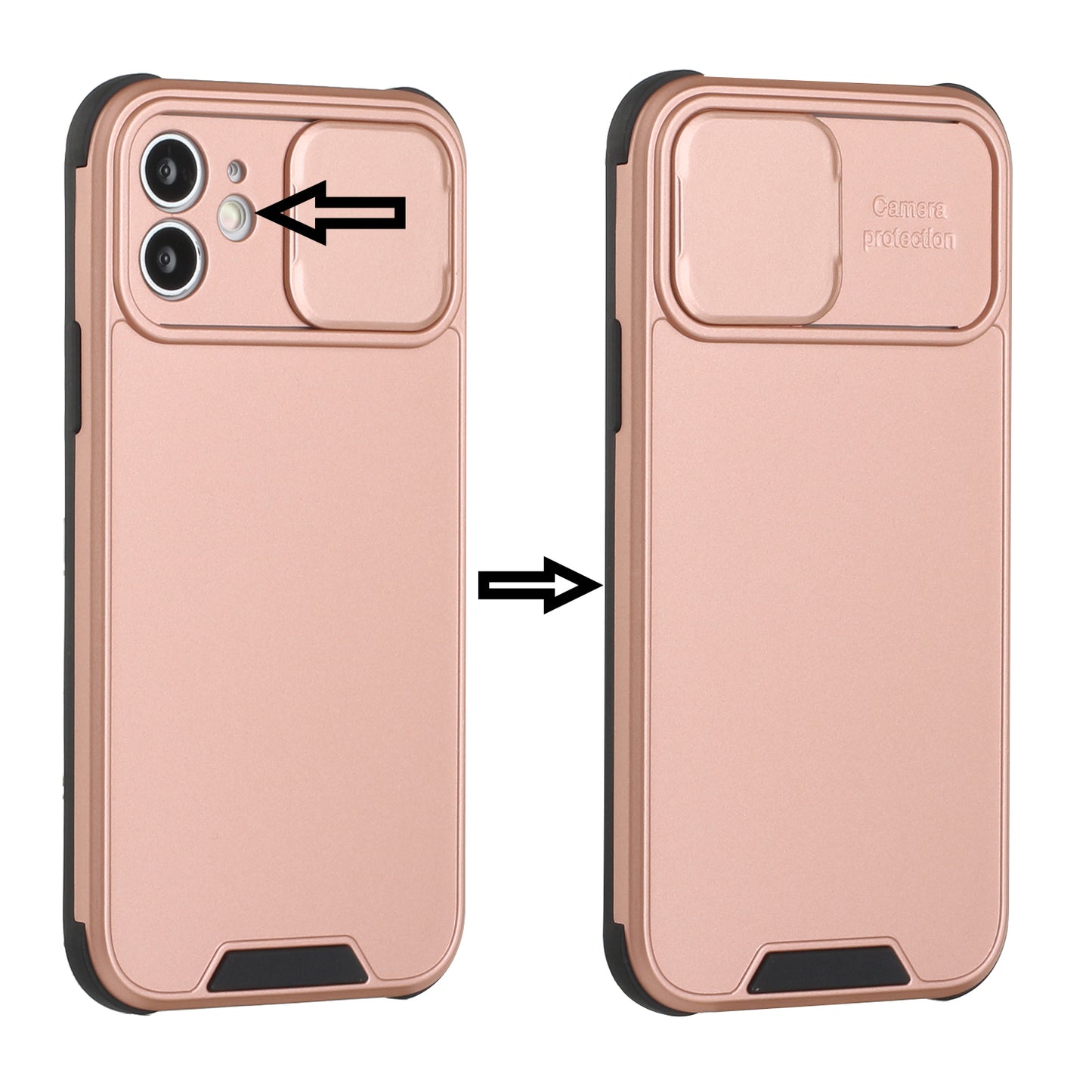 For Apple iPhone 12 Pro Max (6.7") Heavy Duty Cases with Slide Camera Protection Slim Dual Layer Hard TPU Protective Shockproof Armor Phone Case Cover