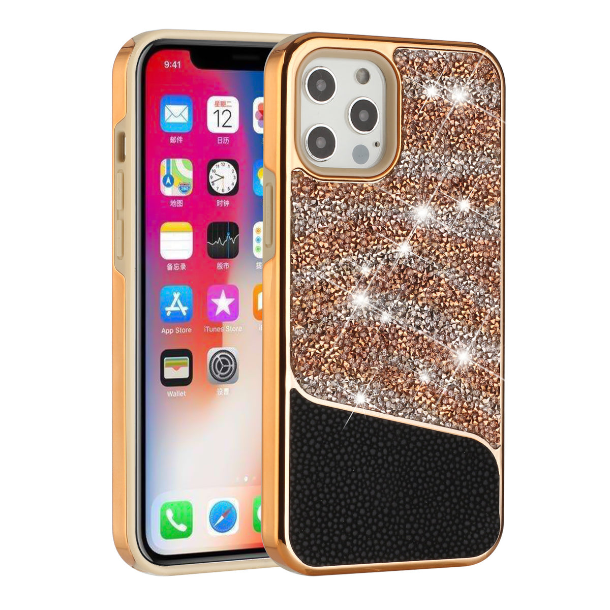 For Apple iPhone 11 Pro MAX Bling Animal Design Glitter Hybrid Thick TPU Shiny Protective Rubber Frame Phone Case Cover