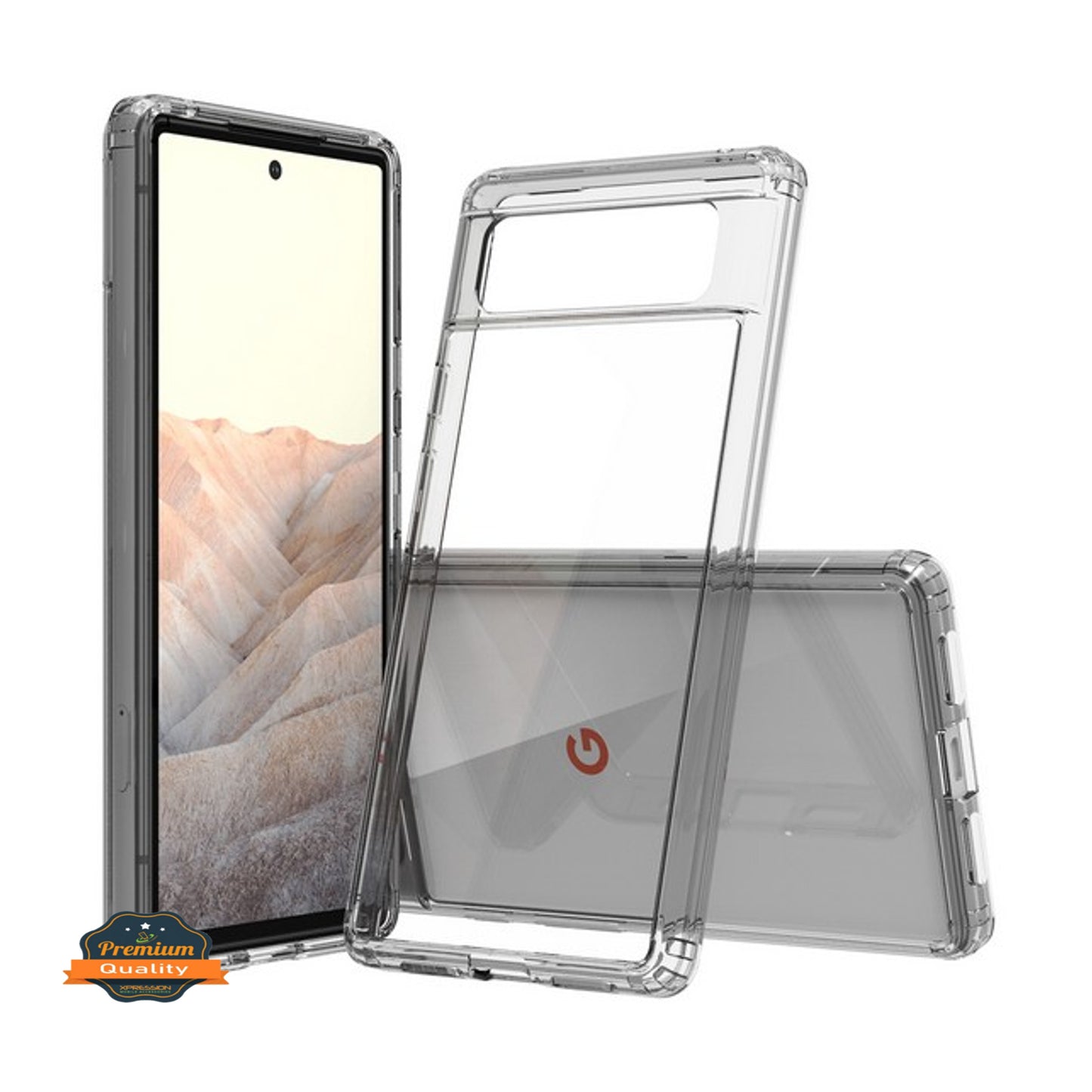 For Google Pixel 7 Crystal HD Clear Back Panel PC + TPU Bumper Frame Hybrid Thin Slim Hard Shockproof Defender Phone Case Cover