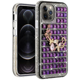 For Apple iPhone 11 (6.1") Fashion Luxury 3D Bling Diamonds Rhinestone Jeweled Ornament Shiny Crystal Hybrid TPU Hard  Phone Case Cover