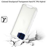 For Motorola Edge 20 Lite Colored Shockproof Transparent Hard PC + Rubber TPU Hybrid Bumper Shell Ultra Thin Slim Protective  Phone Case Cover